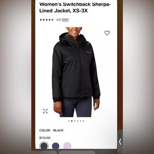 Columbia switchback Sherpa lined jacket